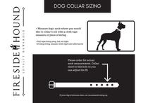 Load image into Gallery viewer, Fireside Hound dog collar sizing chart