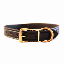 Load image into Gallery viewer, Fireside Hound leather dog collar on a white background