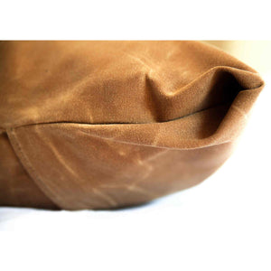Fireside Hound waxed canvas dog bed cover closeup in brown on a white background