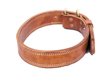 Load image into Gallery viewer, Extra large dog collar in tan leather from Fireside Hound
