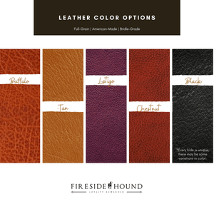 Fireside Hound leather dog leash color options