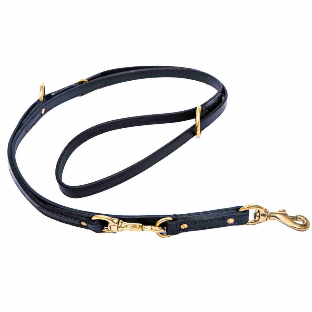 Hands-free leather dog leash from fireside hound, on a white background