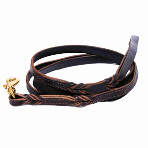 Fireside Hound Leather Dog Leash on a white background