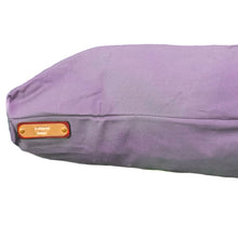 Load image into Gallery viewer, Small dog bed in purple with a fireside hound logo on a white background 
