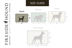 Fireside Hound small dog bed size chart 